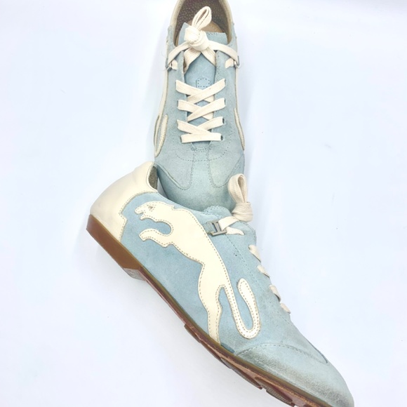 PUMA Sprint DASSLER / VAN SLOBBE Baby Blue Suede sneakers SZ 7 - Picture 6 of 16